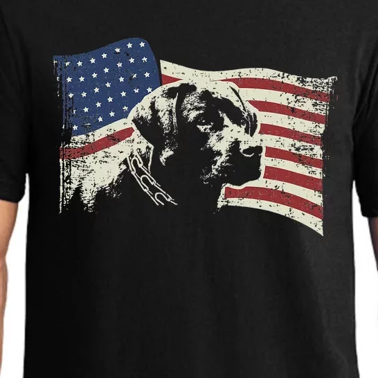 Patriotic USA Flag Black Labrador gift for Lab Owners Pajama Set