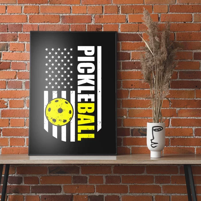 Pickleball Usa Flag Love Playing Pickleball Poster