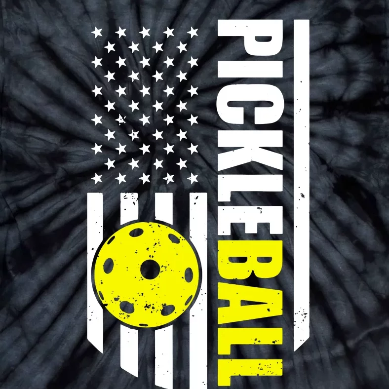 Pickleball Usa Flag Love Playing Pickleball Tie-Dye T-Shirt