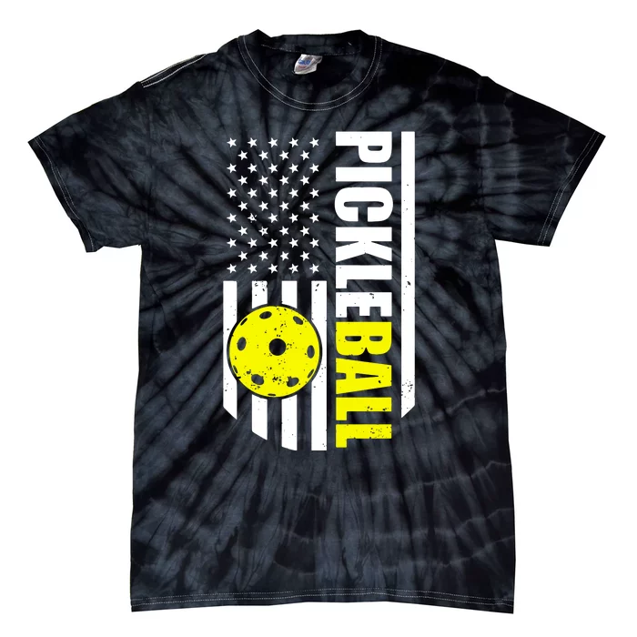 Pickleball Usa Flag Love Playing Pickleball Tie-Dye T-Shirt