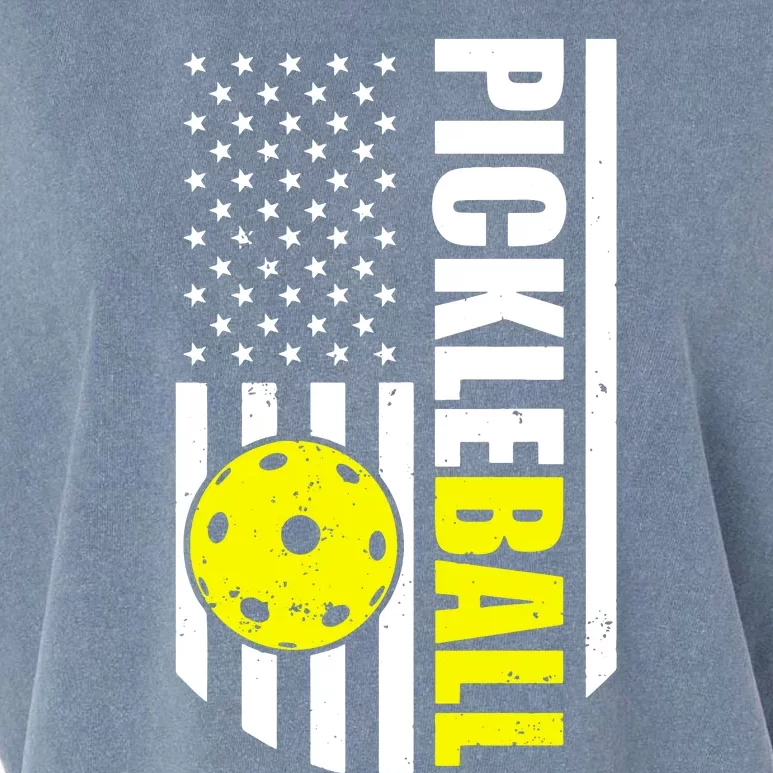 Pickleball Usa Flag Love Playing Pickleball Garment-Dyed Women's Muscle Tee