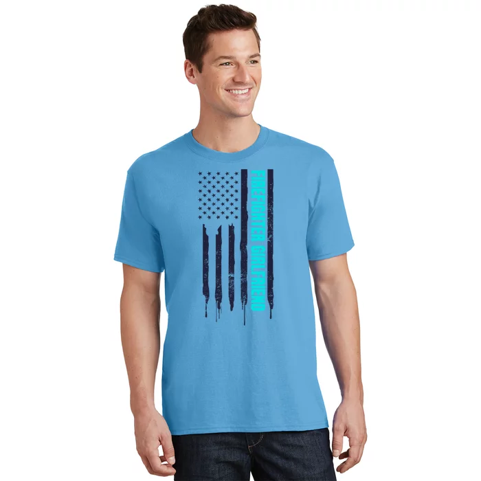 Patriotic Us Flag Design Firefighter Friend Gift T-Shirt