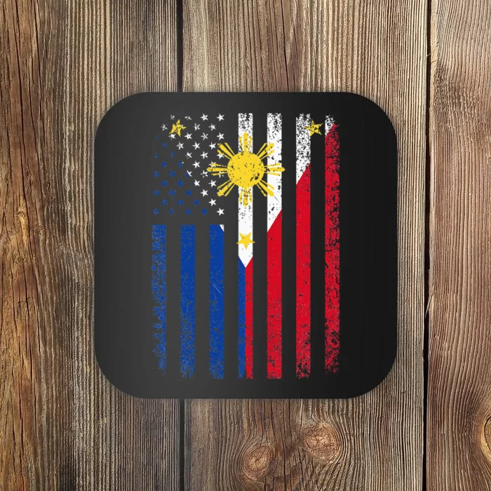 Philippines Usa Flag Coaster