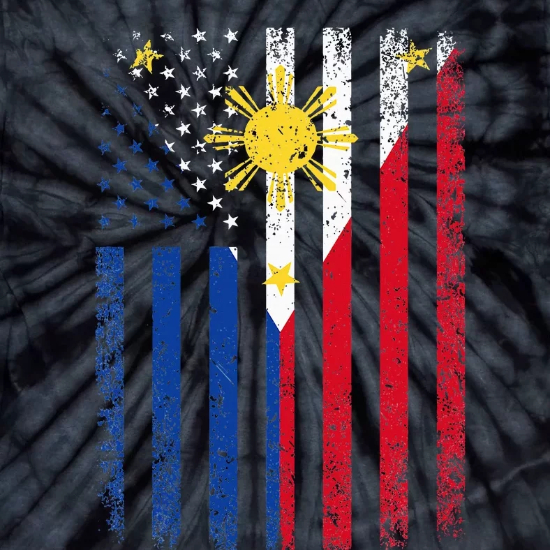 Philippines Usa Flag Tie-Dye T-Shirt