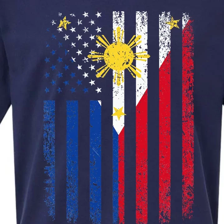 Philippines Usa Flag Sueded Cloud Jersey T-Shirt