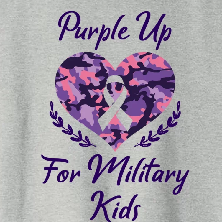 Purple Up For Military Great Gift Military Month Heart Gift Women's Crop Top Tee