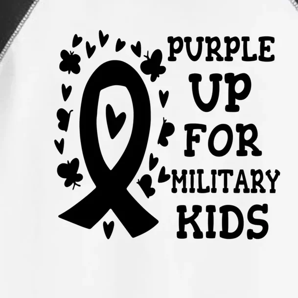 Purple Up For Military Month Military Cute Butterfly Cute Gift Toddler Fine Jersey T-Shirt