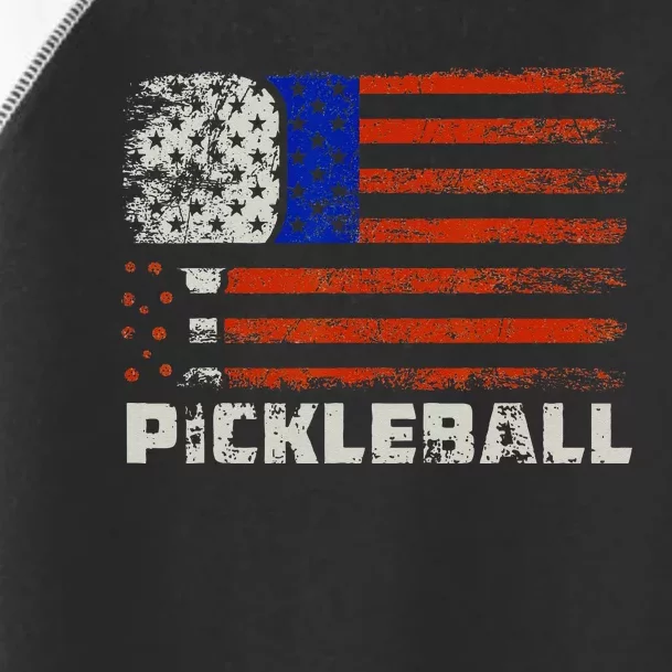 Pickleball USA Flag US Player Paddleball Toddler Fine Jersey T-Shirt