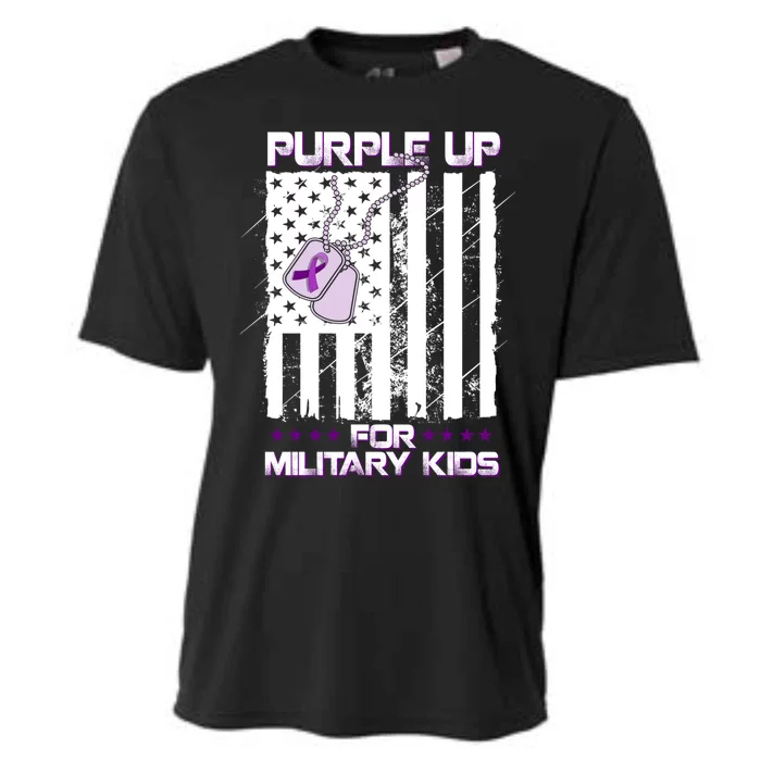 Purple Up For Military Meaningful Gift Military Month Heart Cool Gift Cooling Performance Crew T-Shirt