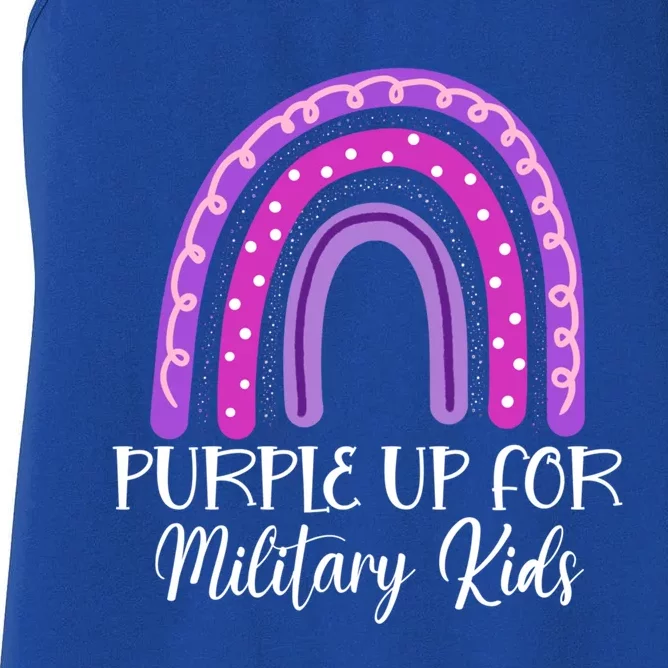 Purple Up For Military Rainbow Military Month Gift Women's Racerback Tank