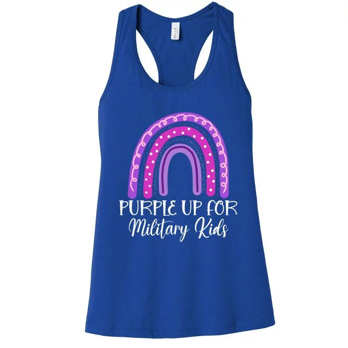 Purple Up For Military Rainbow Military Month Gift Women's Racerback Tank