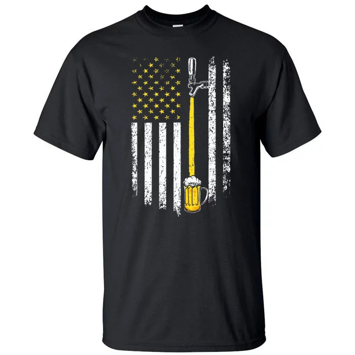 Patriotic US Flag American Brewery Craft Beer Funny Tall T-Shirt