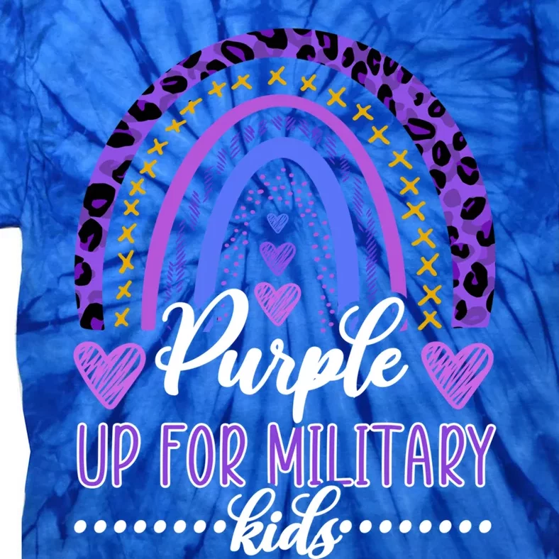 Purple Up For Military / Rainbow Military Month Gift Tie-Dye T-Shirt