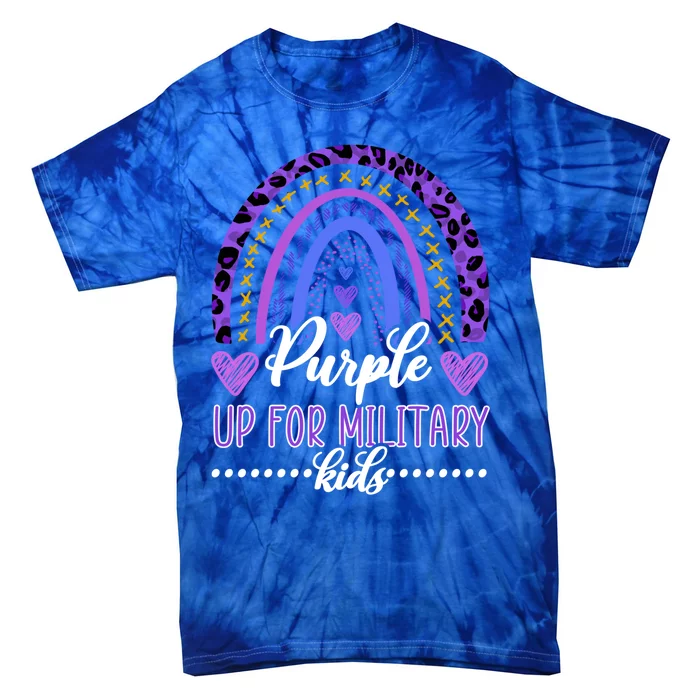 Purple Up For Military / Rainbow Military Month Gift Tie-Dye T-Shirt