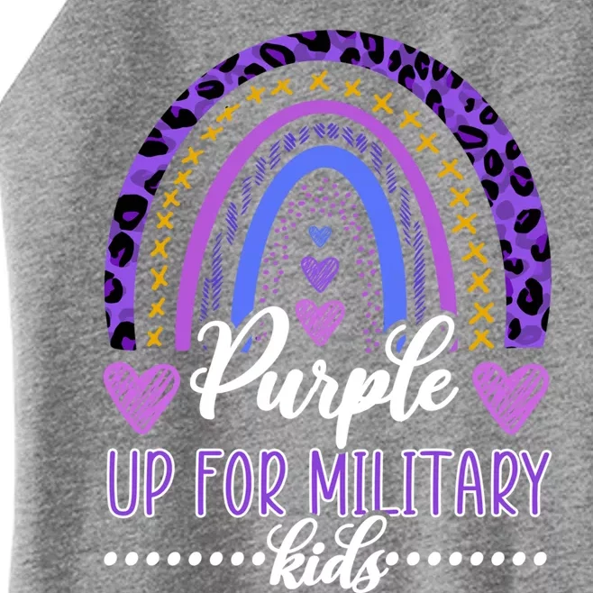 Purple Up For Military / Rainbow Military Month Gift Women’s Perfect Tri Rocker Tank