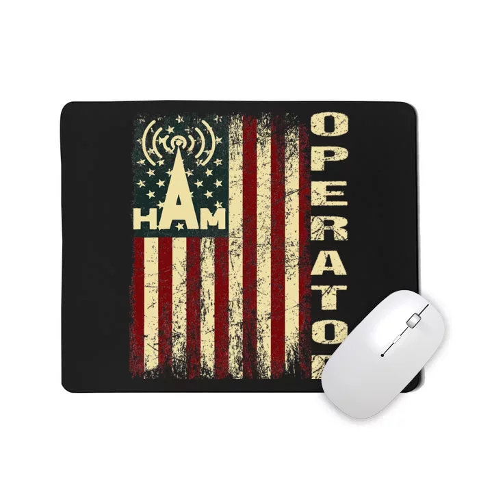 Patriotic Usa Flag Ham Radio Amateur Radio Operator Mousepad