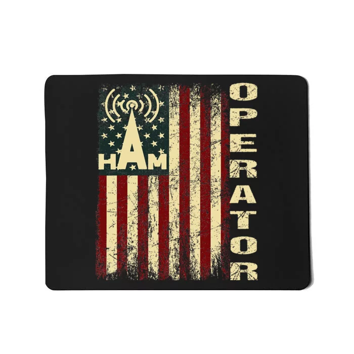 Patriotic Usa Flag Ham Radio Amateur Radio Operator Mousepad