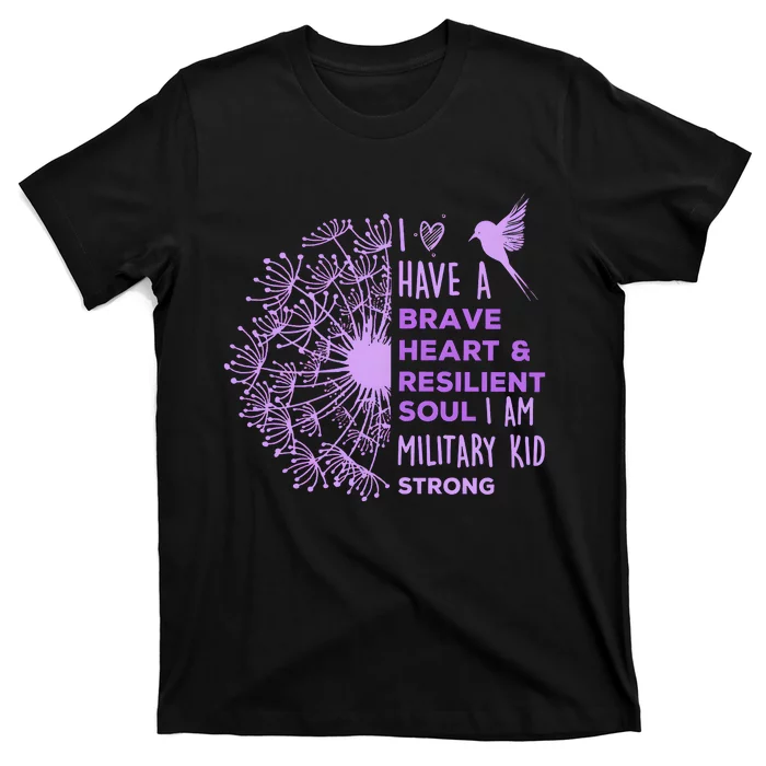 Purple Up For Military I Have A Brave Heart T-Shirt