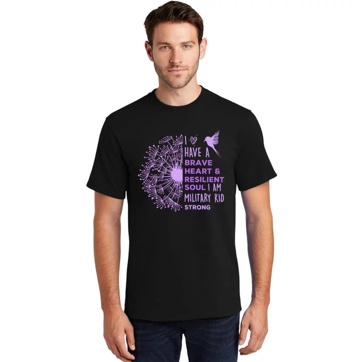 Purple Up For Military I Have A Brave Heart Tall T-Shirt