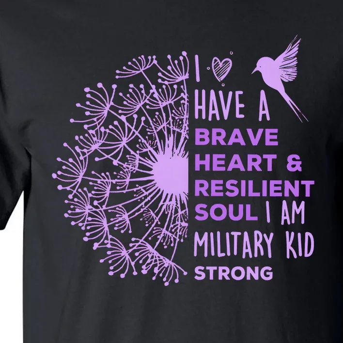 Purple Up For Military I Have A Brave Heart Tall T-Shirt