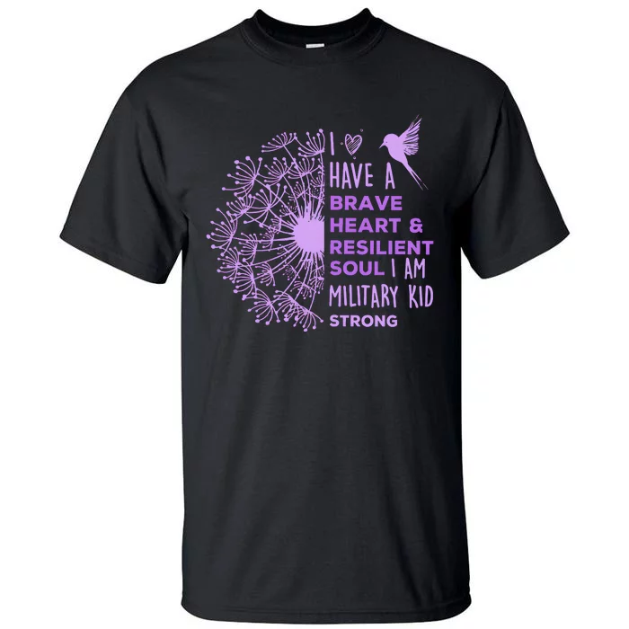 Purple Up For Military I Have A Brave Heart Tall T-Shirt