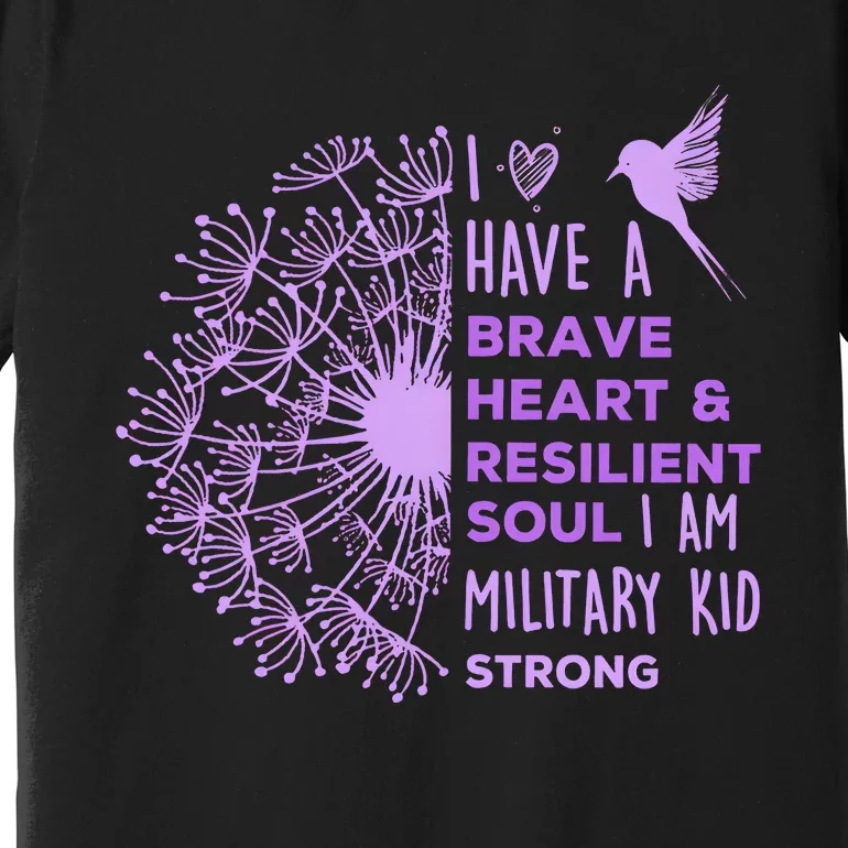 Purple Up For Military I Have A Brave Heart Premium T-Shirt