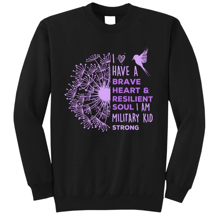 Purple Up For Military I Have A Brave Heart Tall Sweatshirt