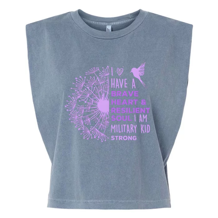 Purple Up For Military I Have A Brave Heart Garment-Dyed Women's Muscle Tee