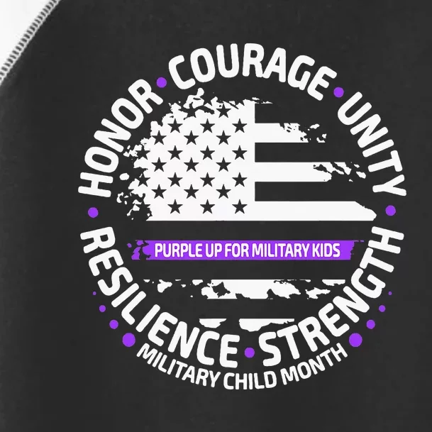 Purple Up For Military Us Flag Cool Military Child Month Toddler Fine Jersey T-Shirt