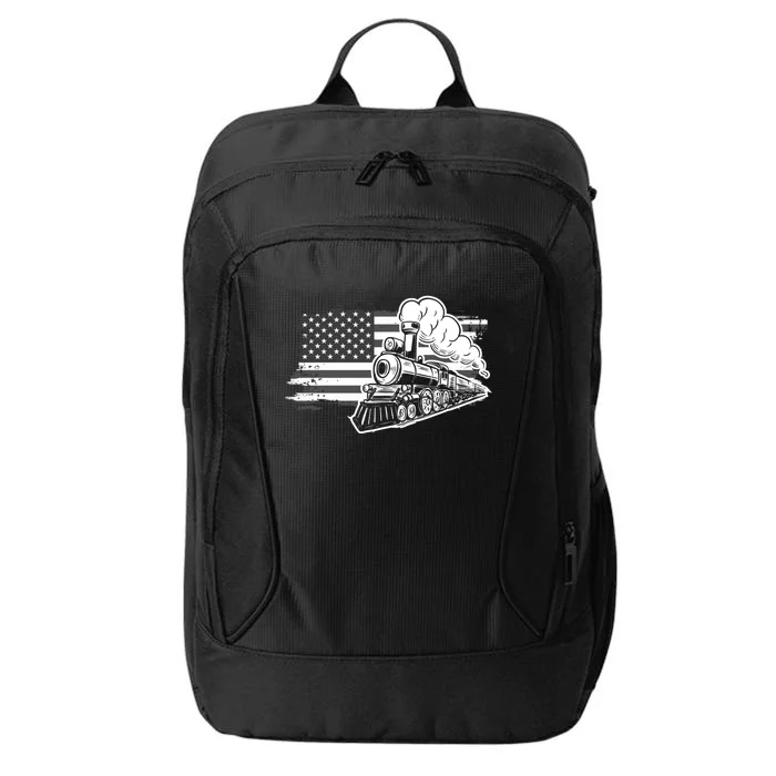 Patriotic Us Flag Train Model Trains Trainspotting Gift City Backpack