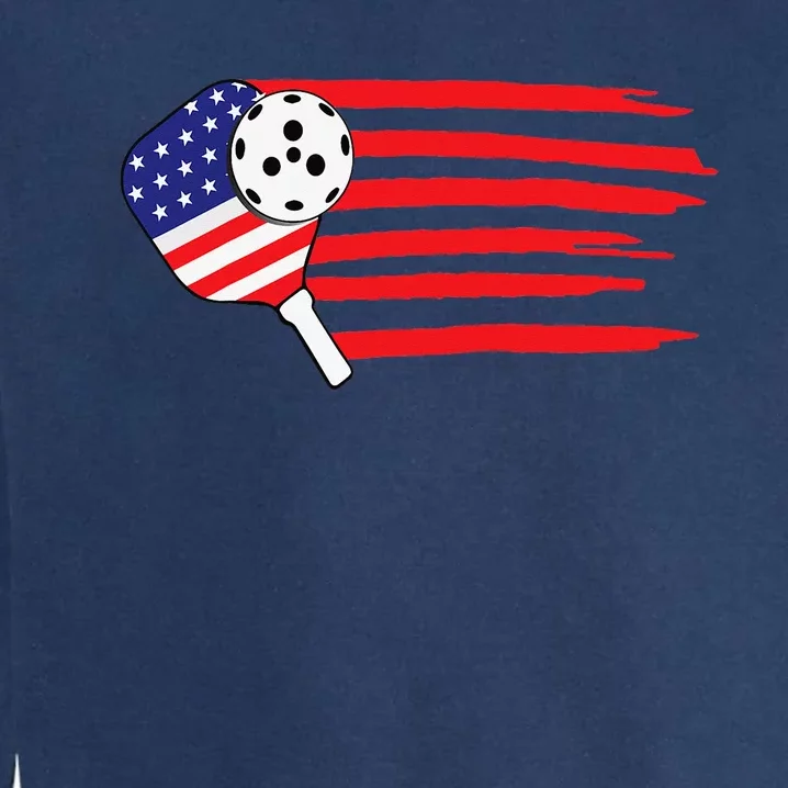 Pickleball US Flag American Patriotic Pickleball 4th of july Garment-Dyed Sweatshirt