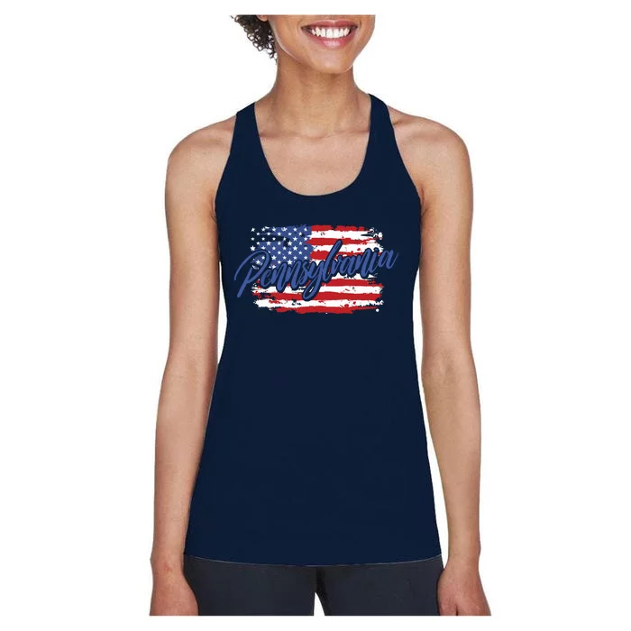 Pennsylvania Us Funny Women's Racerback Tank