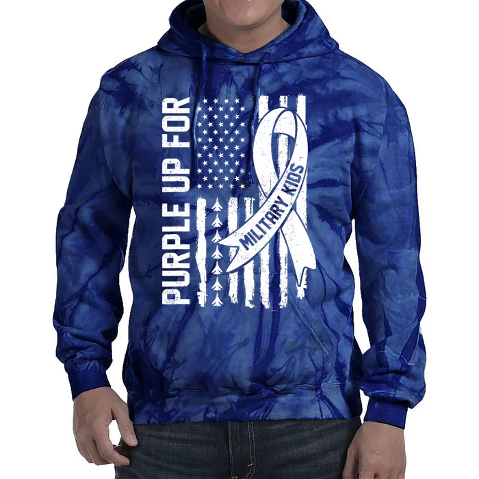 Purple Up For Military Military Child Month Tie Dye Hoodie