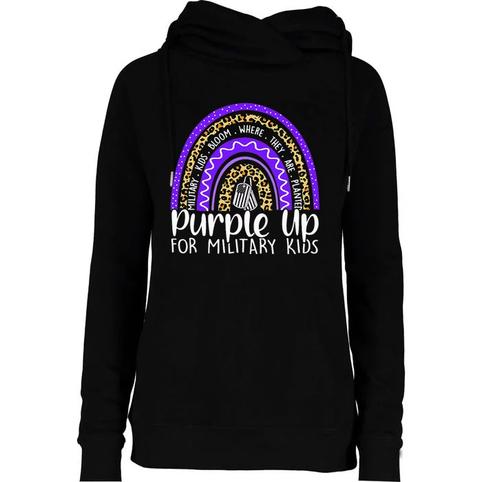 Purple Up For Military Cool Month Of The Military Child Womens Funnel Neck Pullover Hood