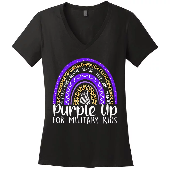 Purple Up For Military Cool Month Of The Military Child Women's V-Neck T-Shirt