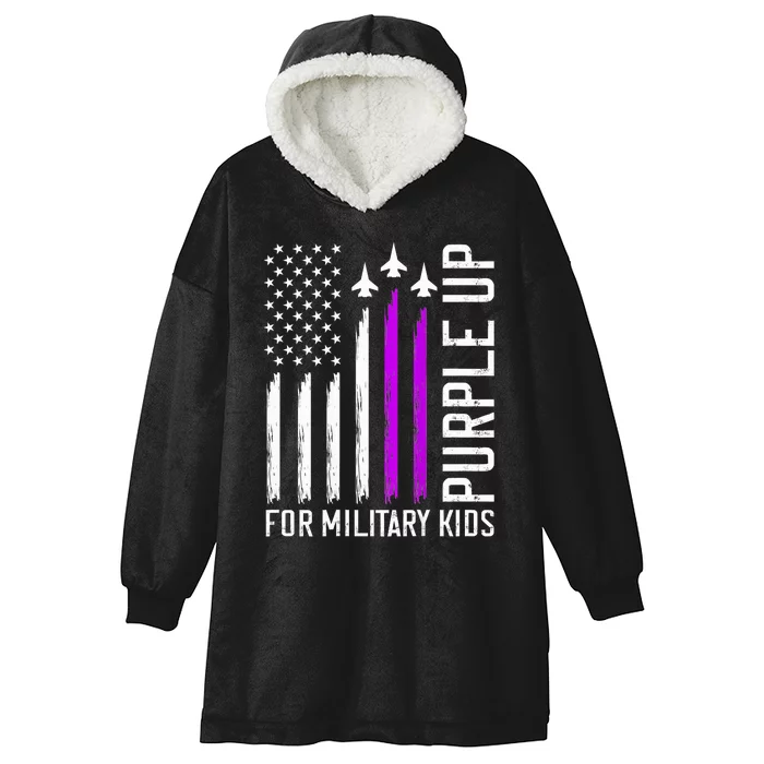 Purple Up For Military Military Child Month Hooded Wearable Blanket