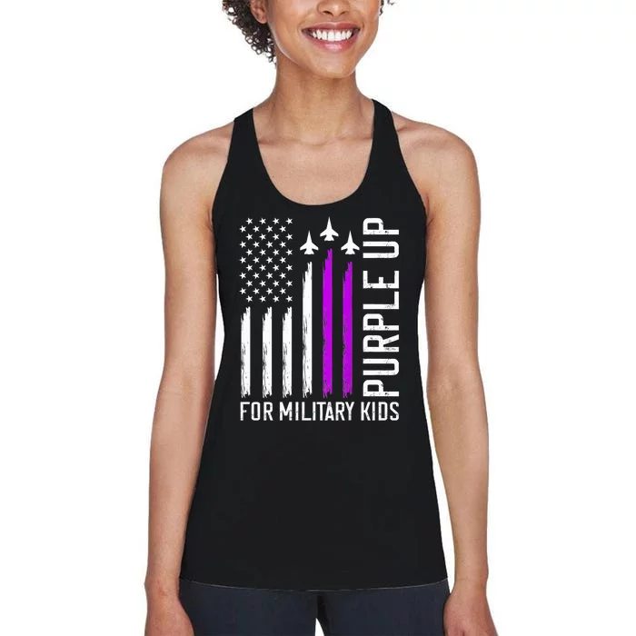 Purple Up For Military Military Child Month Women's Racerback Tank