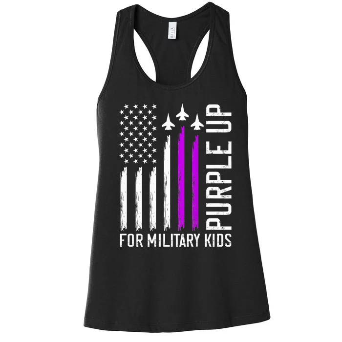 Purple Up For Military Military Child Month Women's Racerback Tank