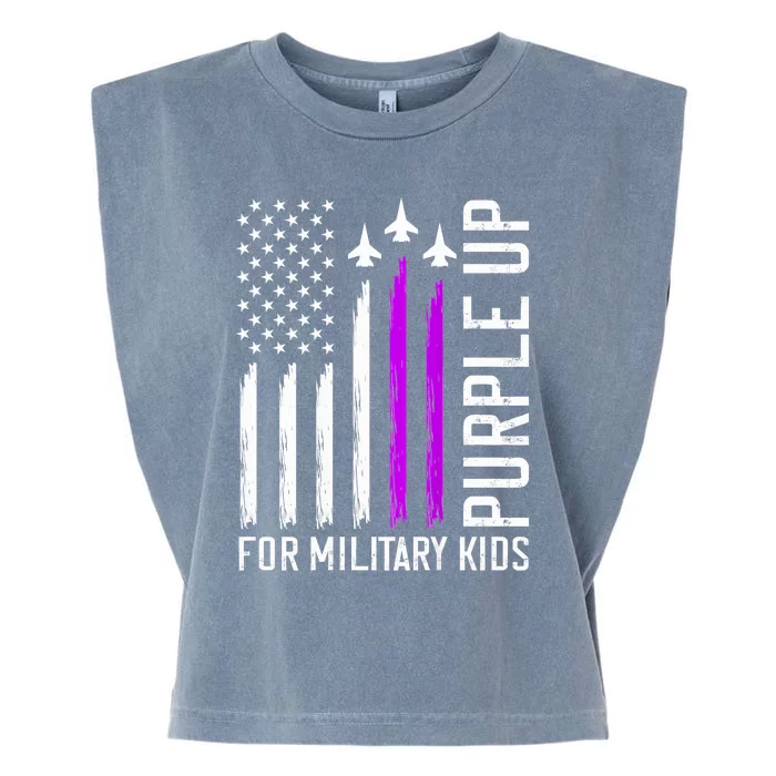 Purple Up For Military Military Child Month Garment-Dyed Women's Muscle Tee