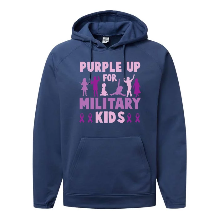 Purple Up For Military Month Of The Military Child Performance Fleece Hoodie