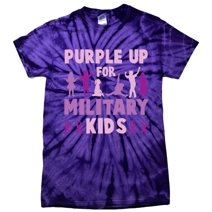 Purple Up For Military Month Of The Military Child Tie-Dye T-Shirt