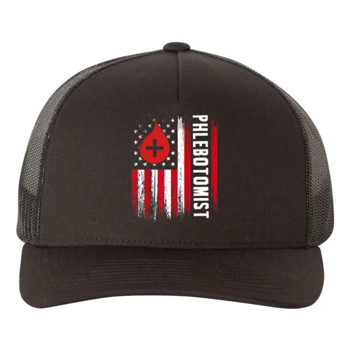 Phlebotomist US Flag Syringe Blood Veins Phlebotomy Tech Yupoong Adult 5-Panel Trucker Hat