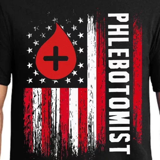 Phlebotomist US Flag Syringe Blood Veins Phlebotomy Tech Pajama Set