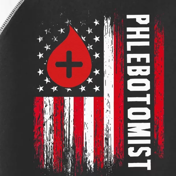 Phlebotomist US Flag Syringe Blood Veins Phlebotomy Tech Toddler Fine Jersey T-Shirt