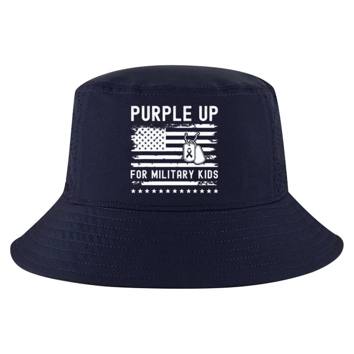 Purple Up For Military Child Month Heart Cool Comfort Performance Bucket Hat