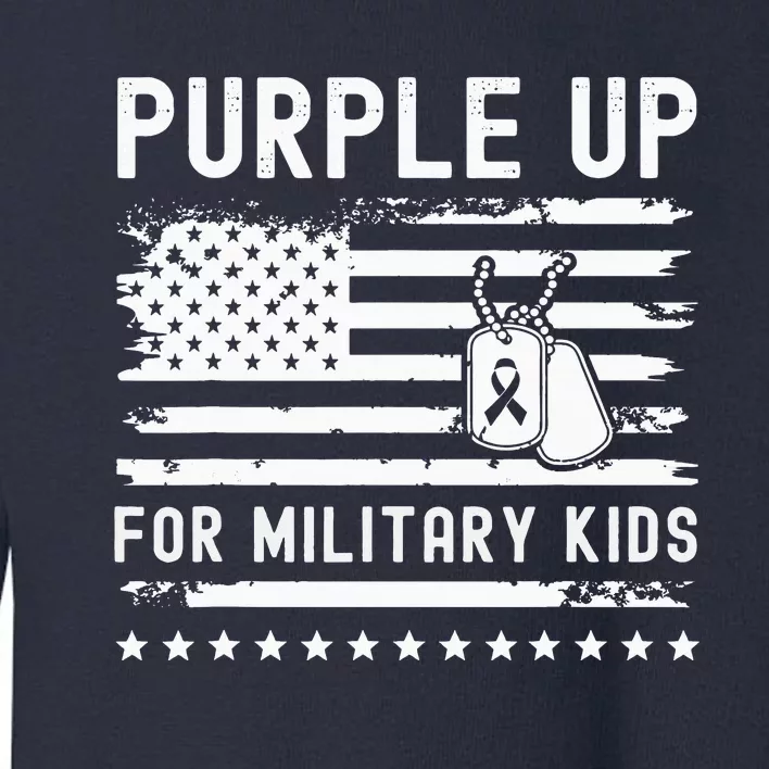 Purple Up For Military Child Month Heart Toddler Sweatshirt