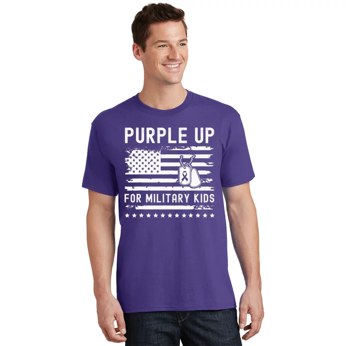 Purple Up For Military Child Month Heart T-Shirt