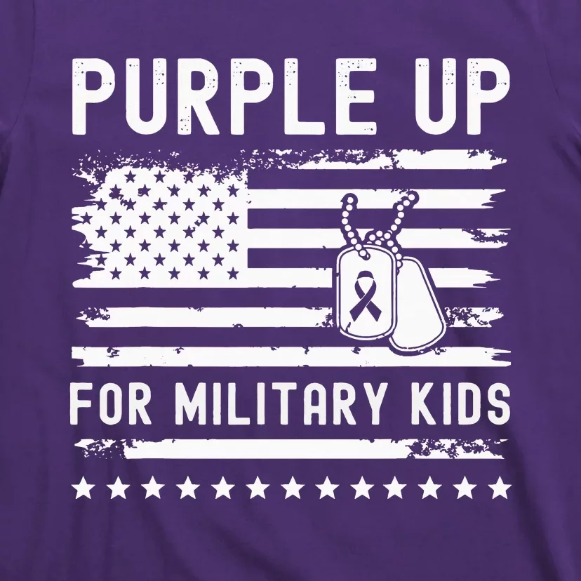 Purple Up For Military Child Month Heart T-Shirt