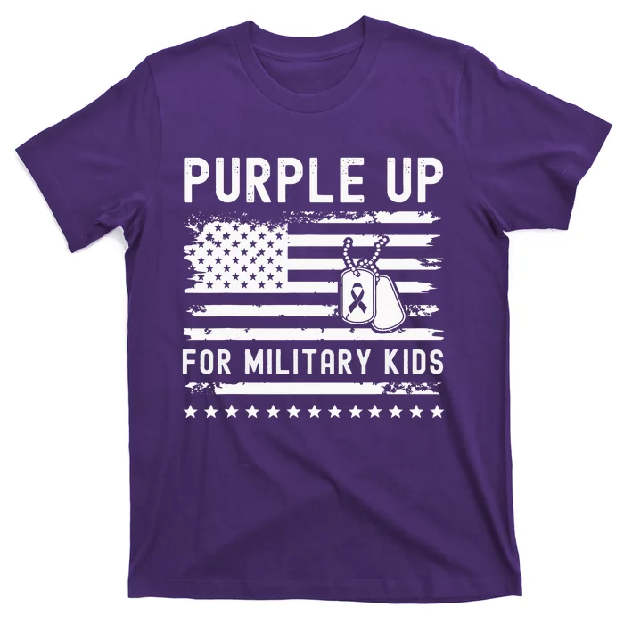 Purple Up For Military Child Month Heart T-Shirt