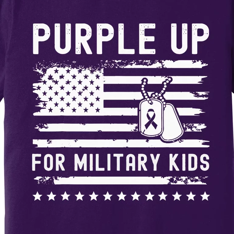 Purple Up For Military Child Month Heart Premium T-Shirt